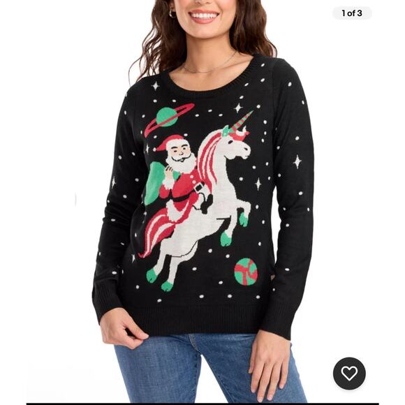 Tipsy Elves Sweaters - Tipsey Elves SANTA UNICORN UGLY CHRISTMAS SWEATER SZ Medium